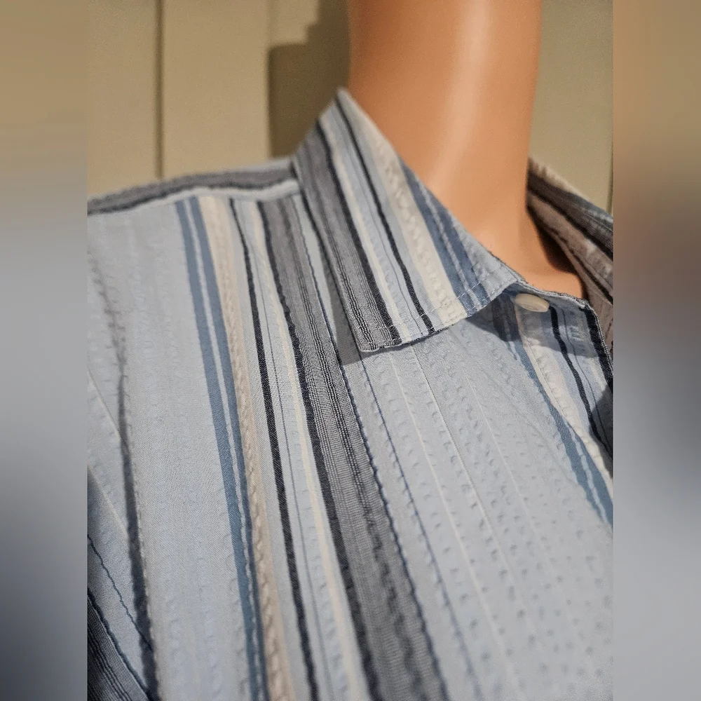 PATAGONIA Men’s Short Sleeve Puckerware Shirt Blue Multi– Size XL - Picture 6 of 15